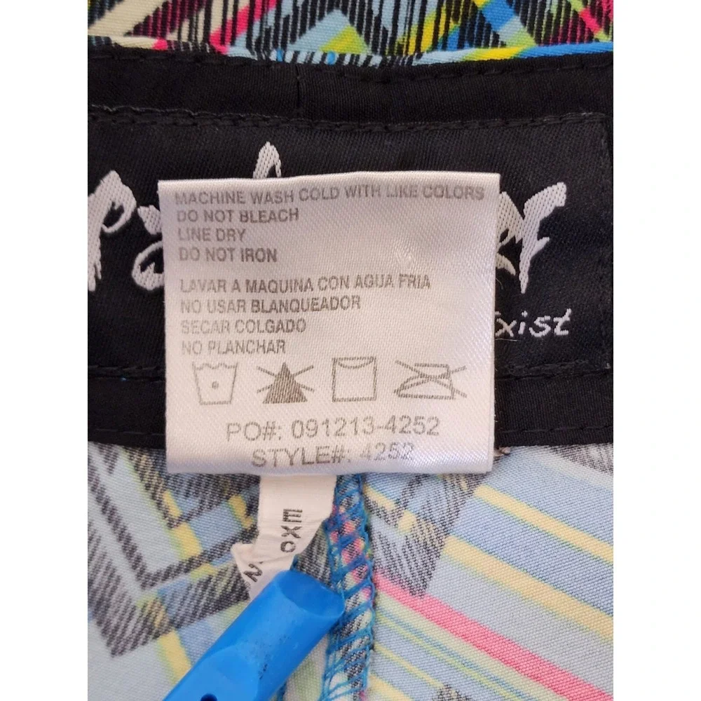 Pacific Surf By Exist Men Medium Multicolor Chevron Swim Drawstring Board Shorts